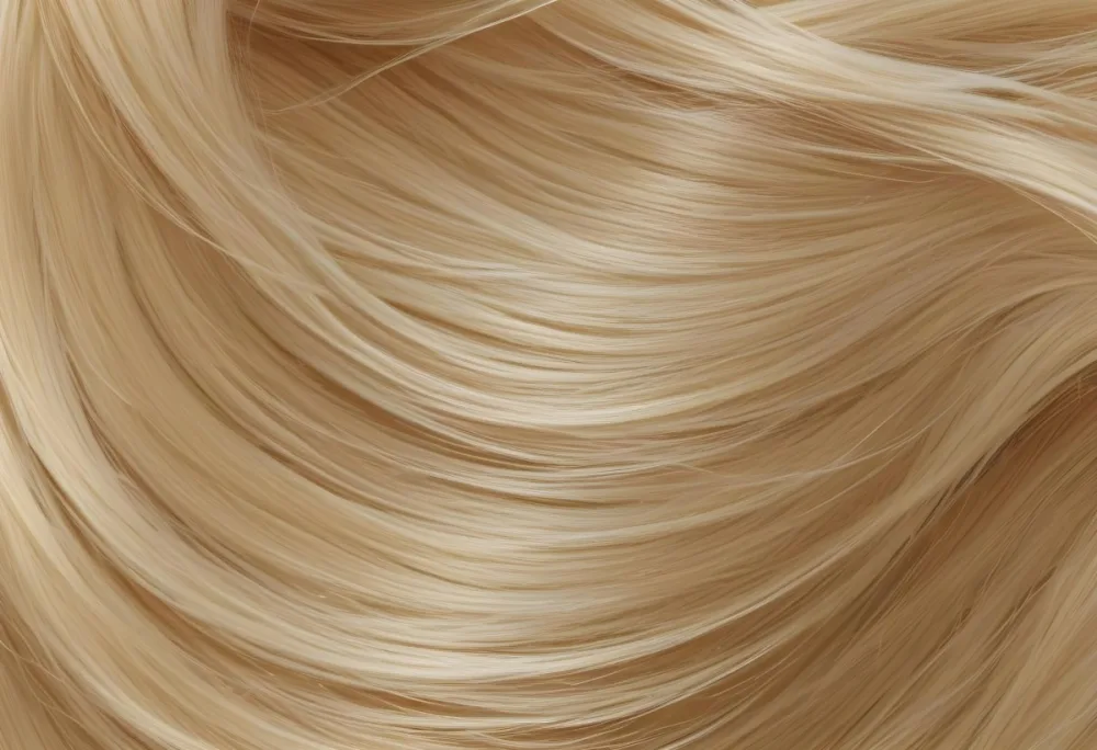 Blonde Hair Strands Light Golden Color Smooth Texture Flowing Pattern Close Up View Detailed Hair Fibers Natural Highlights Natural Lighting Clean Background 10 7da7