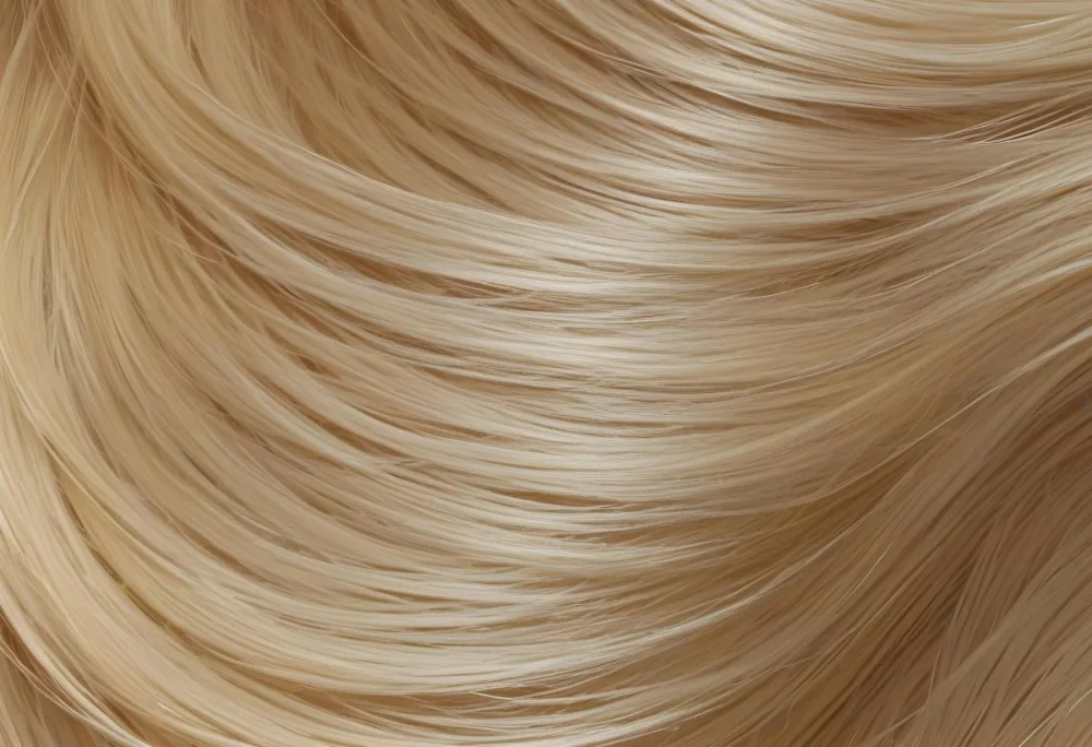 Blonde Hair Strands Light Golden Color Smooth Texture Flowing Pattern Close Up View Detailed Hair Fibers Natural Highlights Natural Lighting Clean Background 12 84c5