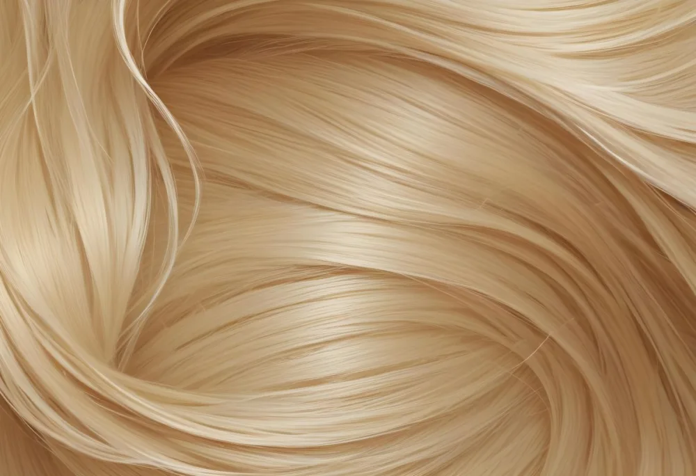 Blonde Hair Strands Light Golden Color Smooth Texture Flowing Pattern Close Up View Detailed Hair Fibers Natural Highlights Natural Lighting Clean Background 29 E8b9