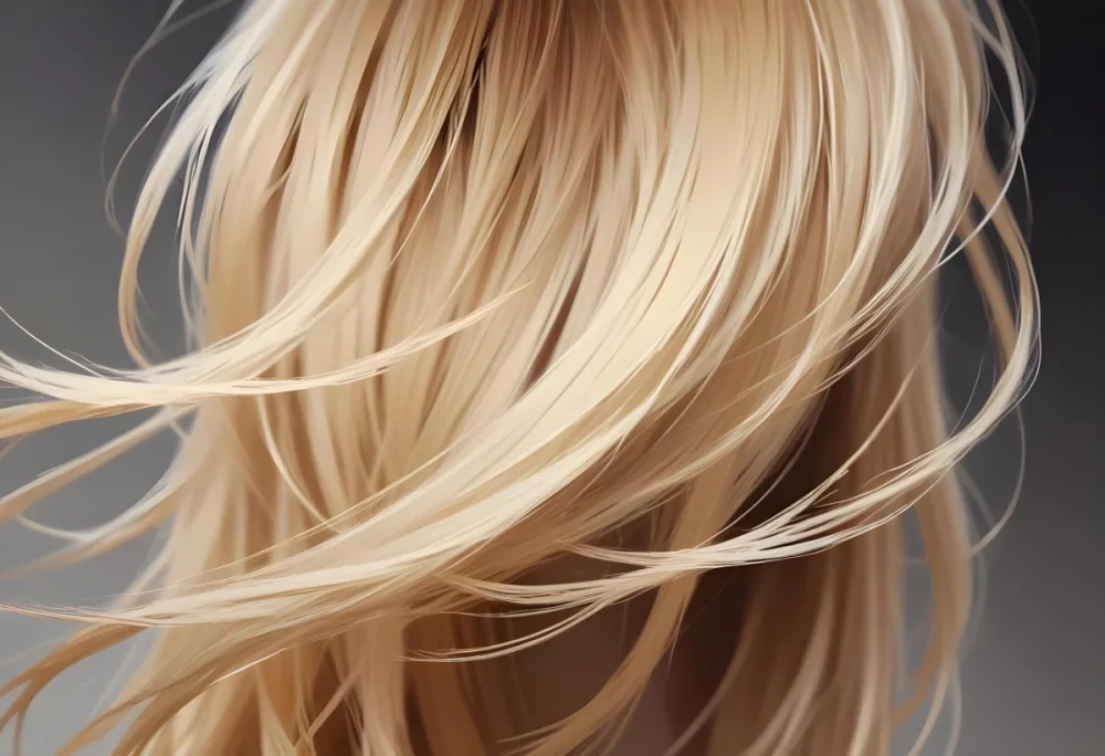 Blonde Hair Strands With A Gradient From Light To Dark Studio Shot With A Blurred Background 40 Cceb