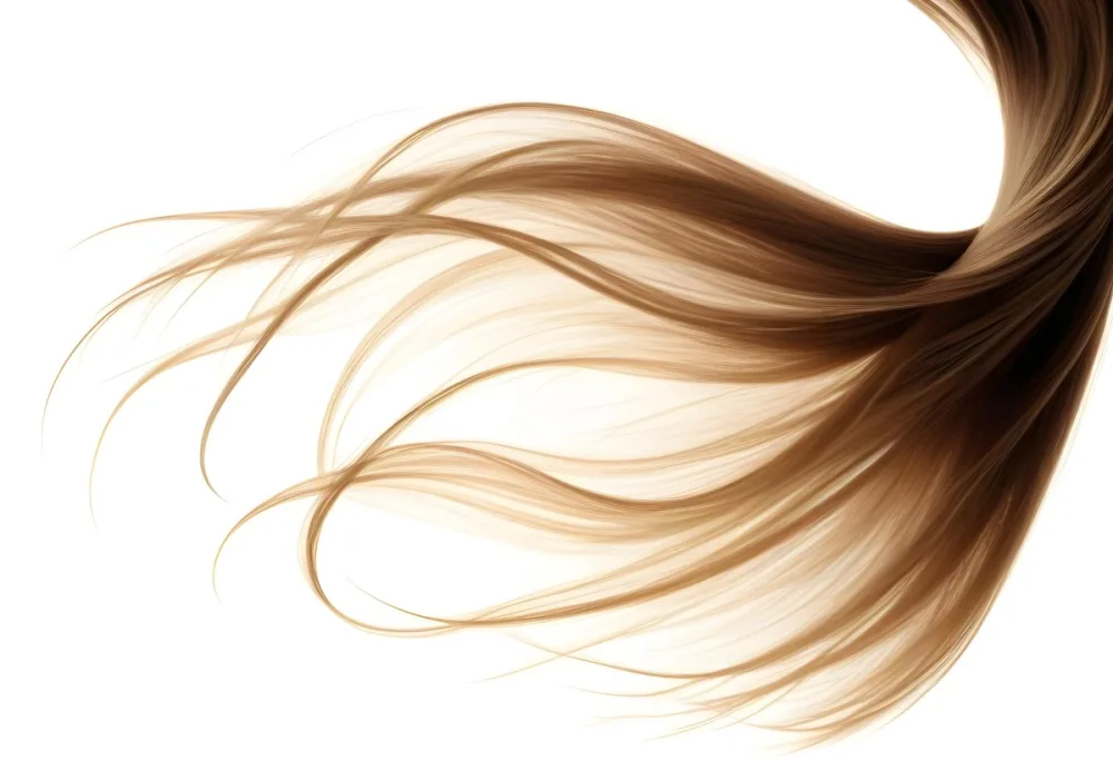 Brown And Blonde Hair Strands Dark Roots Light Ends Flowing Dynamic Composition Studio Lighting White Background Hair Care Concept Beauty And Fashion 2 8526