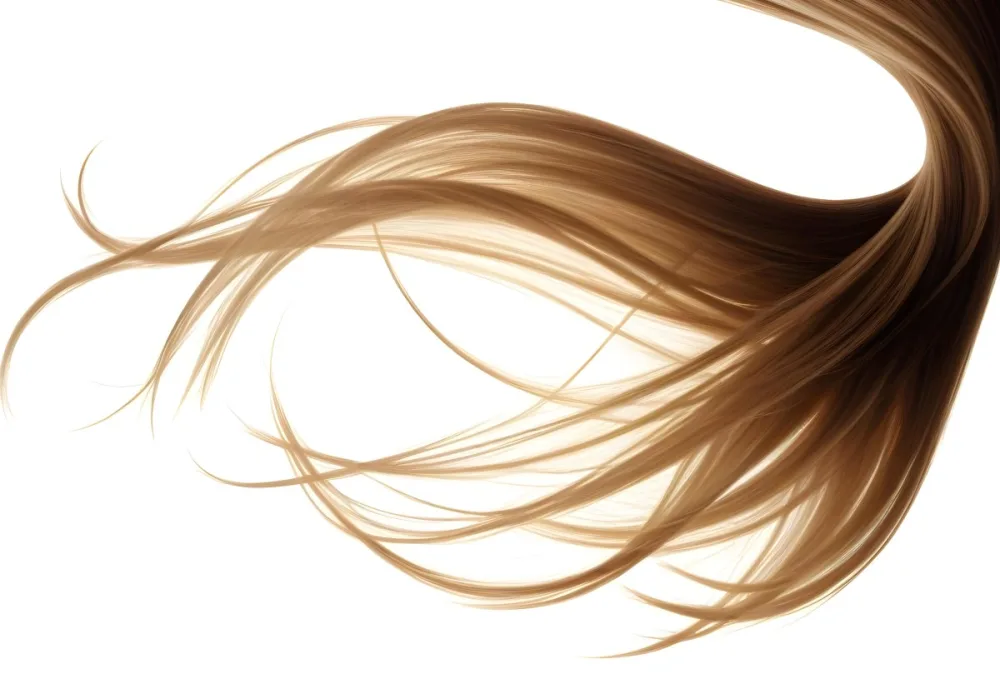 Brown And Blonde Hair Strands Dark Roots Light Ends Flowing Dynamic Composition Studio Lighting White Background Hair Care Concept Beauty And Fashion 28 9674