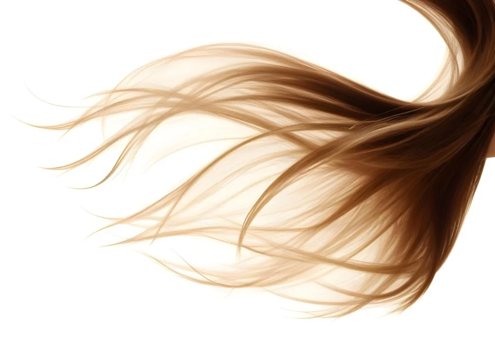 Brown And Blonde Hair Strands Dark Roots Light Ends Flowing Dynamic Composition Studio Lighting White Background Hair Care Concept Beauty And Fashion 7