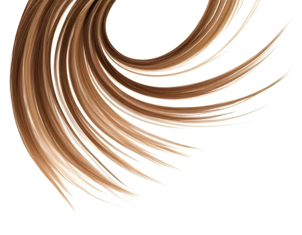 Brown And Blonde Hair Strands Forming A Swirl Pattern Isolated On A White Background Studio Lighting Hair Salon Concept Elegant And Minimalist Composition 30 97ad