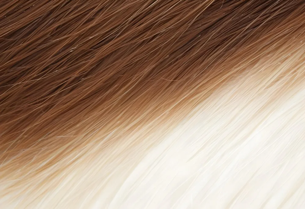 Brown And Blonde Hair Strands With A Gradient Effect Transitioning From Dark Brown At The Top To Light Blonde At The Bottom 22 C01d
