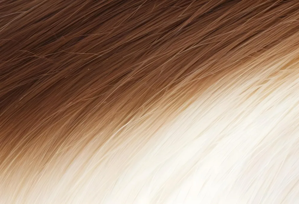 Brown And Blonde Hair Strands With A Gradient Effect Transitioning From Dark Brown At The Top To Light Blonde At The Bottom 27 58dc