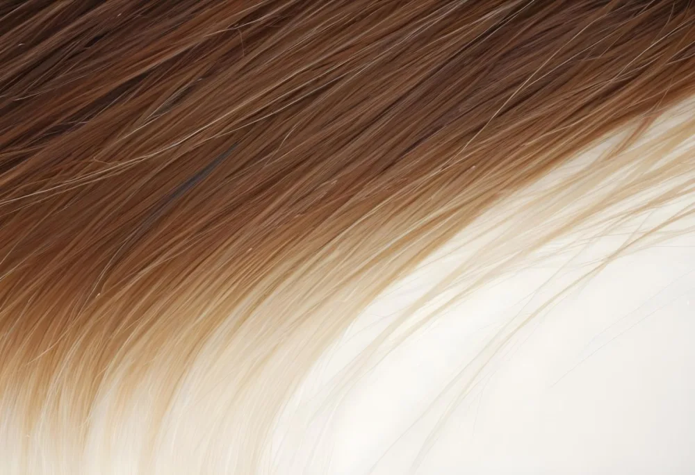 Brown And Blonde Hair Strands With A Gradient Effect Transitioning From Dark Brown At The Top To Light Blonde At The Bottom 9 721e