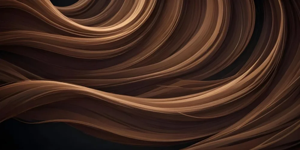 Brown Hair Strands With Highlights Flowing In A Wavy Pattern Creating A Textured And Dynamic Visual Effect Dark Background 21 A520