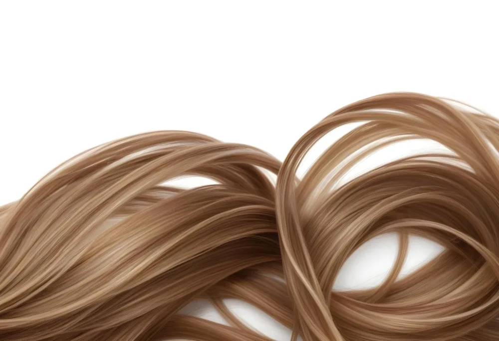 Brown Hair With Blonde Highlights Wavy Texture Close Up Shot Strands Overlapping Natural Lighting Clean White Background Hair Styled In Loose Waves Natural Look Hair Care Product Advertisement 10 D8c0