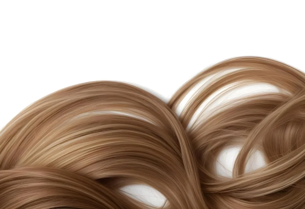 Brown Hair With Blonde Highlights Wavy Texture Close Up Shot Strands Overlapping Natural Lighting Clean White Background Hair Styled In Loose Waves Natural Look Hair Care Product Advertisement 30 273b