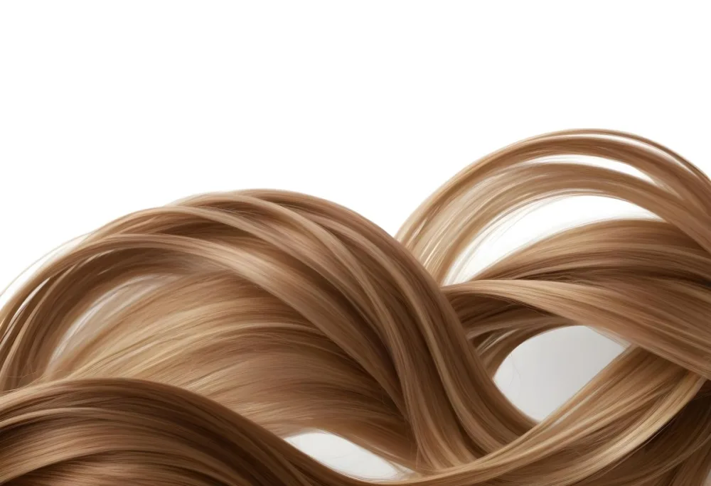 Brown Hair With Blonde Highlights Wavy Texture Close Up Shot Strands Overlapping Natural Lighting Clean White Background Hair Styled In Loose Waves Natural Look Hair Care Product Advertisement 36 2f32
