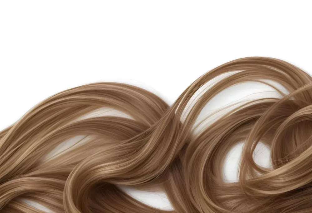 Brown Hair With Blonde Highlights Wavy Texture Close Up Shot Strands Overlapping Natural Lighting Clean White Background Hair Styled In Loose Waves Natural Look Hair Care Product Advertisement 37 C426
