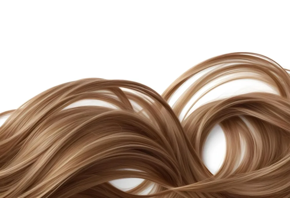Brown Hair With Blonde Highlights Wavy Texture Close Up Shot Strands Overlapping Natural Lighting Clean White Background Hair Styled In Loose Waves Natural Look Hair Care Product Advertisement 43 3f32
