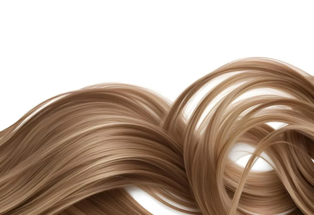 Brown Hair With Blonde Highlights Wavy Texture Close Up Shot Strands Overlapping Natural Lighting Clean White Background Hair Styled In Loose Waves Natural Look Hair Care Product Advertisement 48 85d1