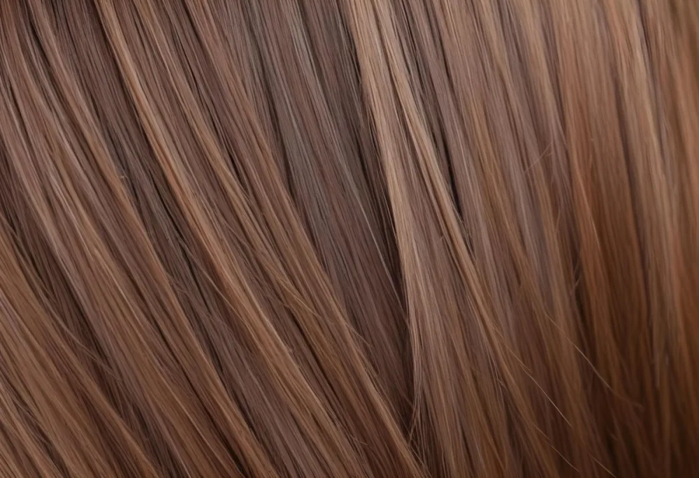 Brown Hair With Highlights Straight Shiny Healthy Well Groomed Close Up Shot Studio Lighting Professional Photography Hair Care Product Advertisement Beauty Concept Hair Texture 14 0444