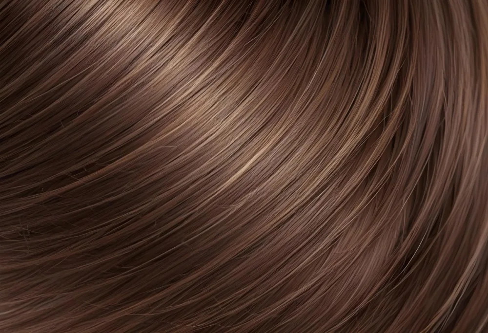 Brown Hair With Highlights Straight Shiny Healthy Well Groomed Close Up Shot Studio Lighting Professional Photography Hair Care Product Advertisement Beauty Concept Hair Texture 17 Dd29
