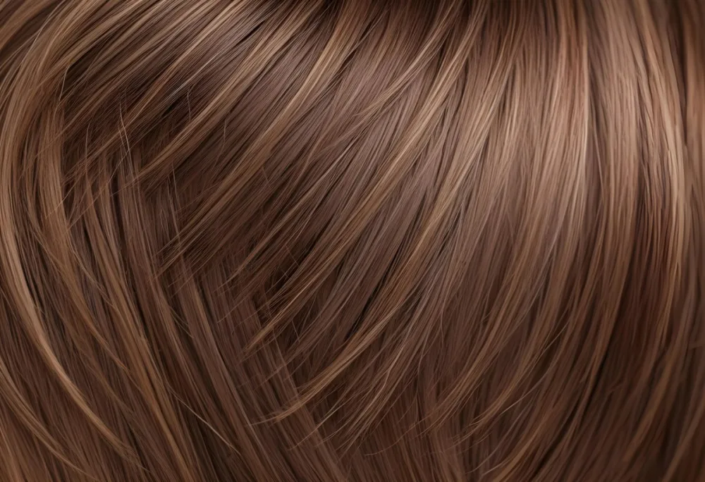Brown Hair With Highlights Straight Shiny Healthy Well Groomed Close Up Shot Studio Lighting Professional Photography Hair Care Product Advertisement Beauty Concept Hair Texture 22