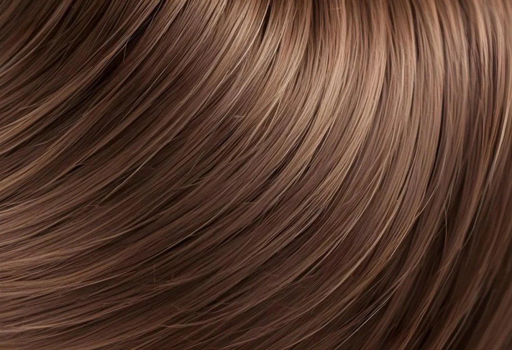 Brown Hair With Highlights Straight Shiny Healthy Well Groomed Close Up Shot Studio Lighting Professional Photography Hair Care Product Advertisement Beauty Concept Hair Texture 28 Bd3e