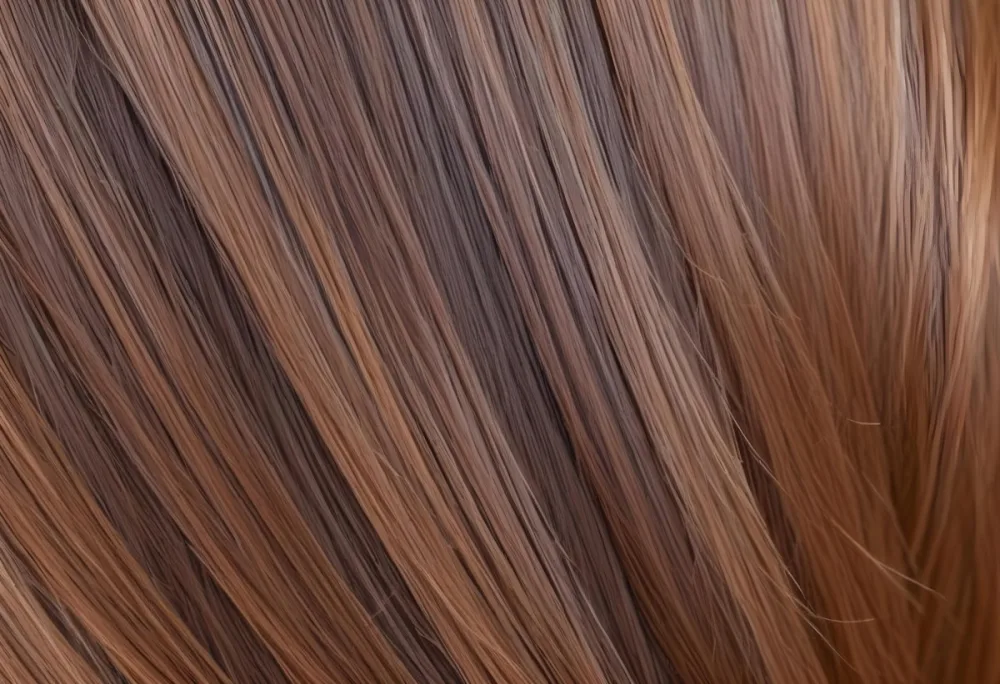 Brown Hair With Highlights Straight Shiny Healthy Well Groomed Close Up Shot Studio Lighting Professional Photography Hair Care Product Advertisement Beauty Concept Hair Texture 3 6d42