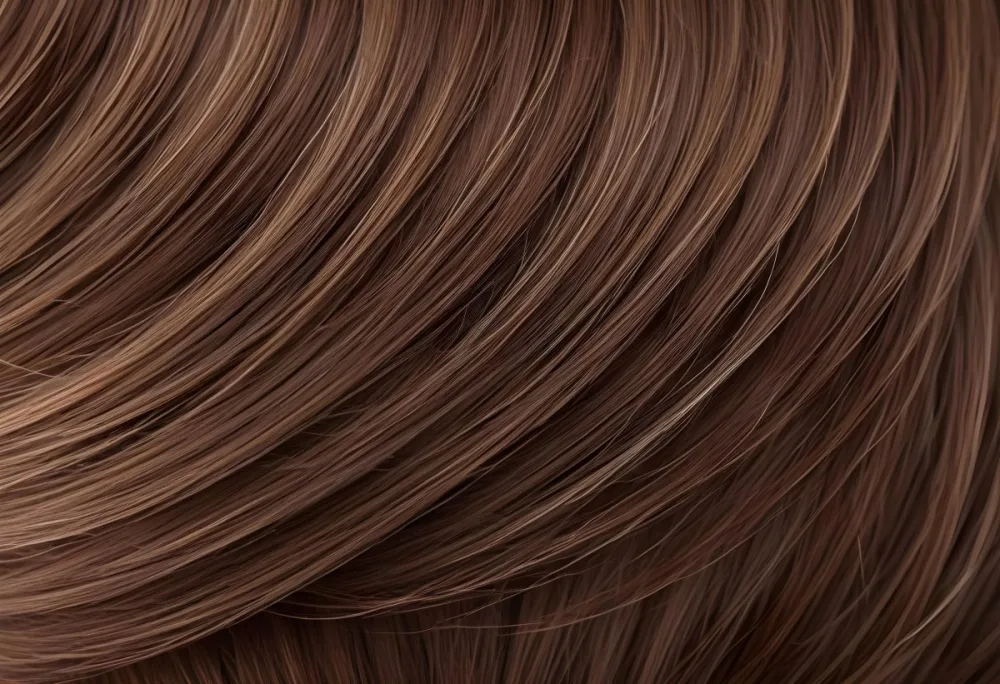 Brown Hair With Highlights Straight Shiny Healthy Well Groomed Close Up Shot Studio Lighting Professional Photography Hair Care Product Advertisement Beauty Concept Hair Texture 31 Bbea