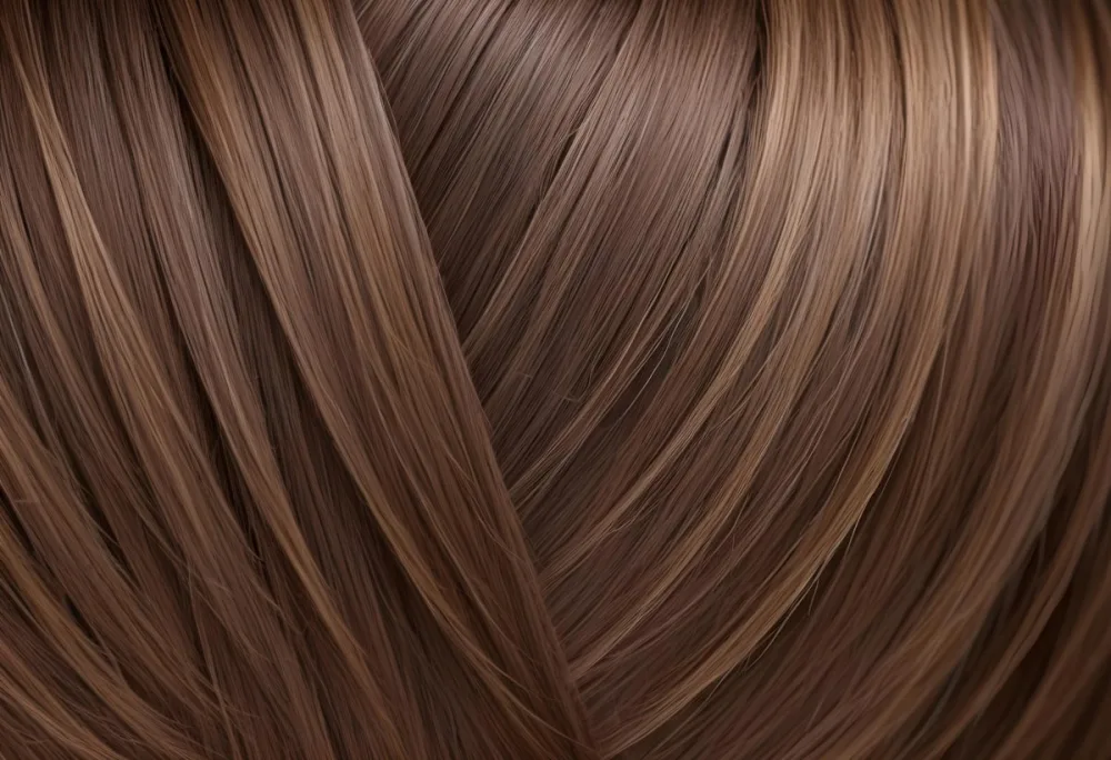 Brown Hair With Highlights Straight Shiny Healthy Well Groomed Close Up Shot Studio Lighting Professional Photography Hair Care Product Advertisement Beauty Concept Hair Texture 34 476a