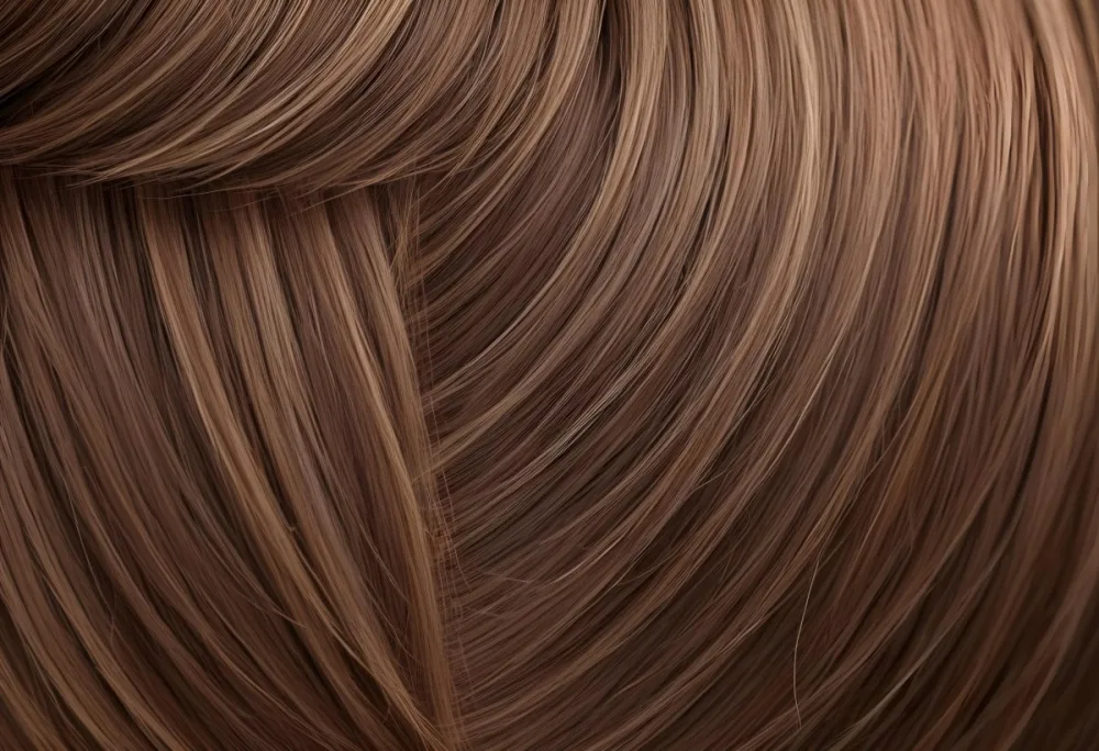 Brown Hair With Highlights Straight Shiny Healthy Well Groomed Close Up Shot Studio Lighting Professional Photography Hair Care Product Advertisement Beauty Concept Hair Texture 35 5858