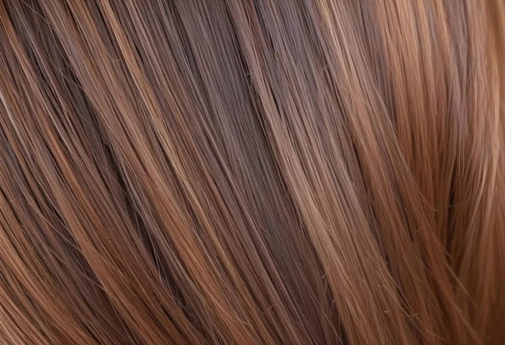 Brown Hair With Highlights Straight Shiny Healthy Well Groomed Close Up Shot Studio Lighting Professional Photography Hair Care Product Advertisement Beauty Concept Hair Texture 41 Ac8d