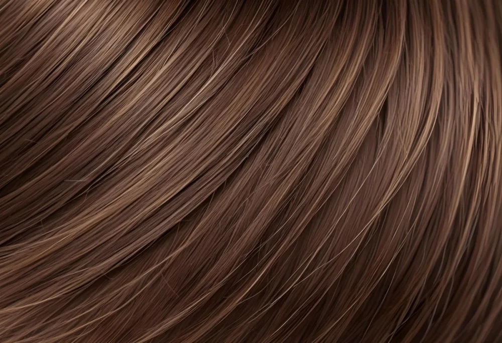 Brown Hair With Highlights Straight Shiny Healthy Well Groomed Close Up Shot Studio Lighting Professional Photography Hair Care Product Advertisement Beauty Concept Hair Texture 6 C861