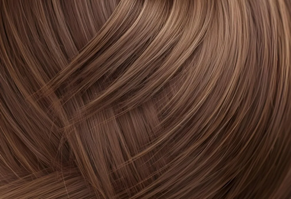 Brown Hair With Highlights Straight Shiny Healthy Well Groomed Close Up Shot Studio Lighting Professional Photography Hair Care Product Advertisement Beauty Concept Hair Texture 7 62c5