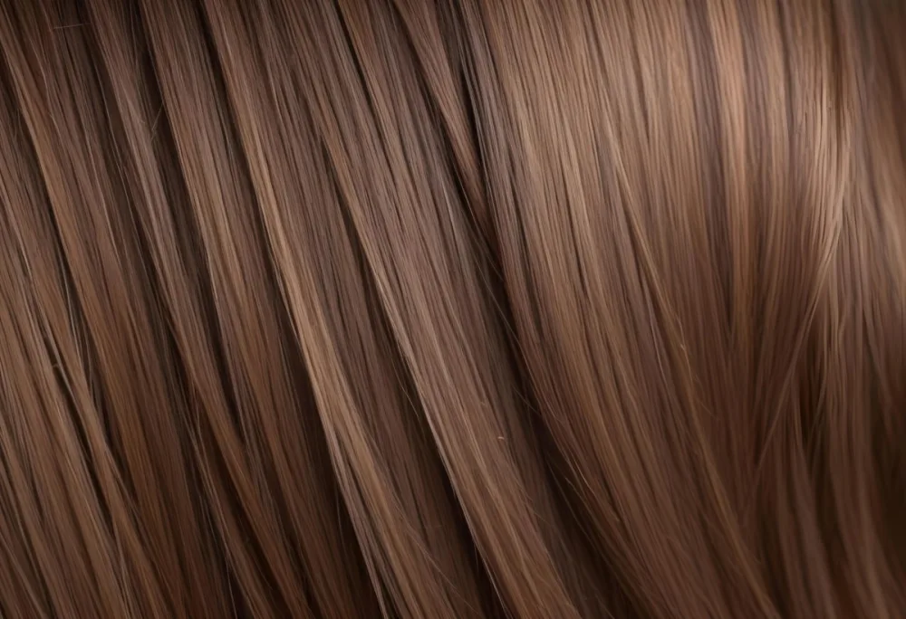 Brown Hair With Highlights Straight Shiny Healthy Well Groomed Close Up Shot Studio Lighting Professional Photography Hair Care Product Advertisement Beauty Concept Hair Texture 8 A830