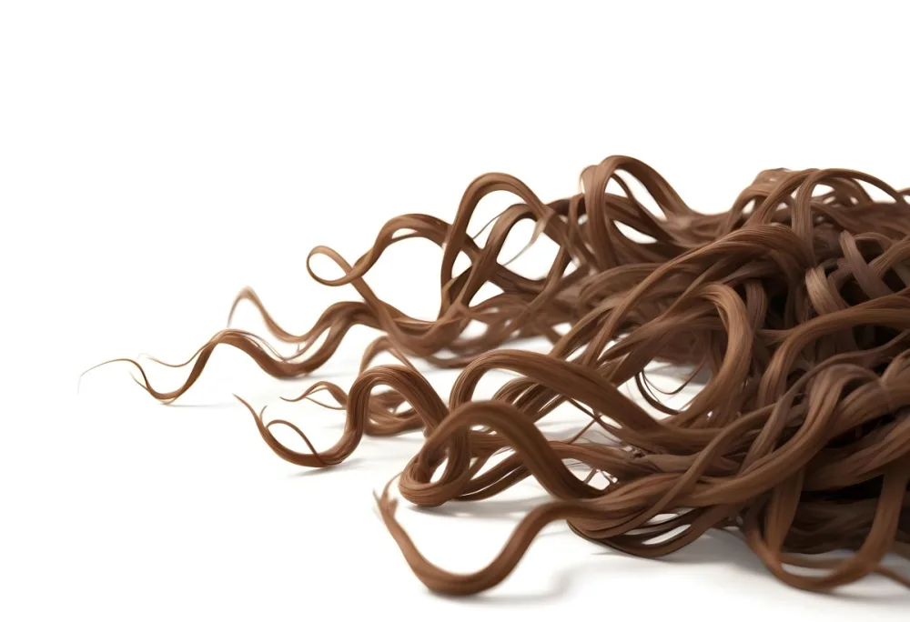 Brown Messy Hair Strands Light Brown And Dark Brown Tones Messy And Tangled Isolated On A White Background Studio Shot High Resolution 2 3a10