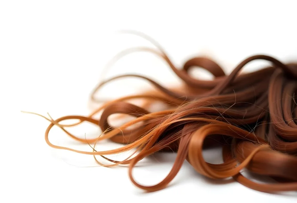 Brown Messy Hair Strands Light Brown And Dark Brown Tones Messy And Tangled Isolated On A White Background Studio Shot High Resolution 31 0a9b