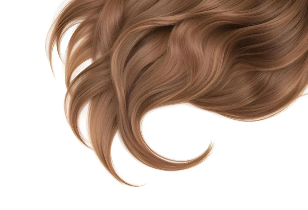 Brown Wavy Hair On A White Background 8