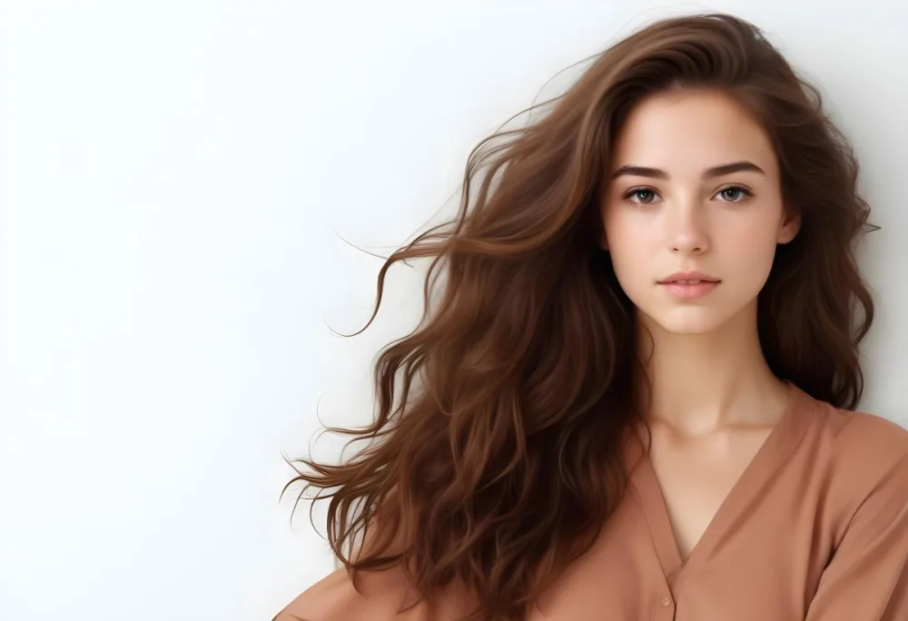 Caucasian Woman 22 Years Old Brown Hair White Background 13 616b