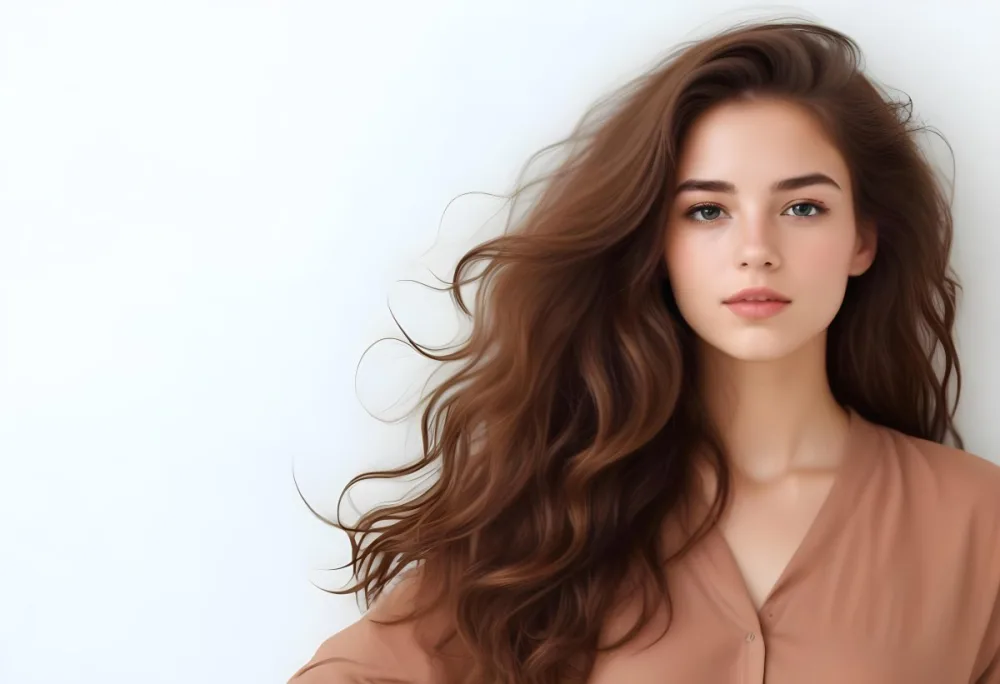 Caucasian Woman 22 Years Old Brown Hair White Background 3 A56b