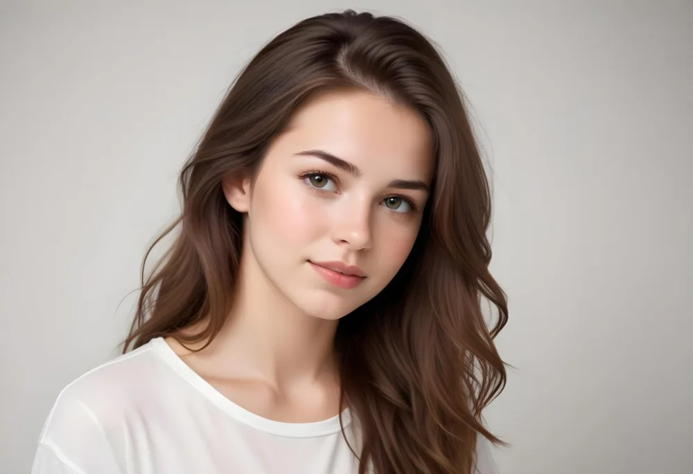 Caucasian Woman 22 Years Old Brown Hair White Background 6 87f9