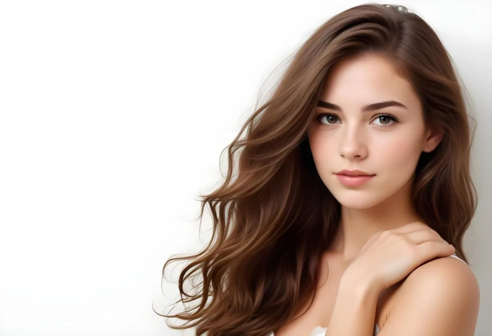 Caucasian Woman 22 Years Old Brown Hair White Background 8 054b