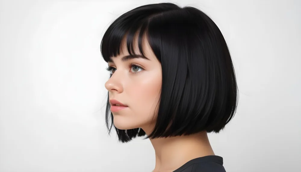 Caucasian Woman 24 Years Old Black Hair In A White Background 11 C219