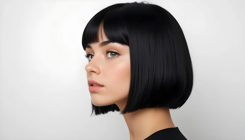Caucasian Woman 24 Years Old Black Hair In A White Background 18 5890