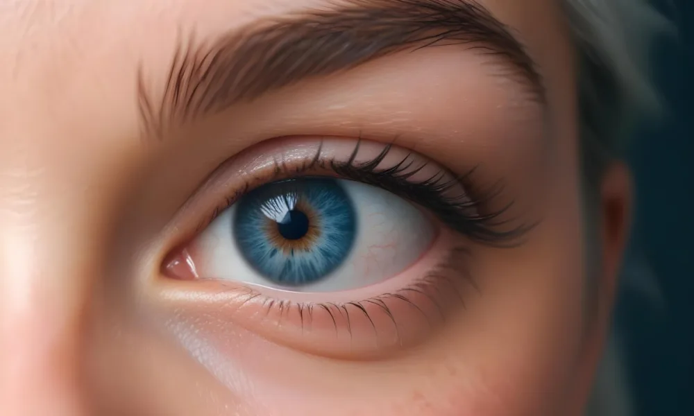 Close Up Of A 25 Year Old White Woman With Brown Eyes And White Hair In A Studio 11 Ad14