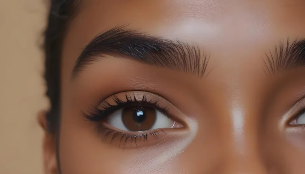 Close Up Of A Brown Skinned Woman 25 Years Old With Brown Eyes And Dark Eyebrows In A Studio 25 D48a