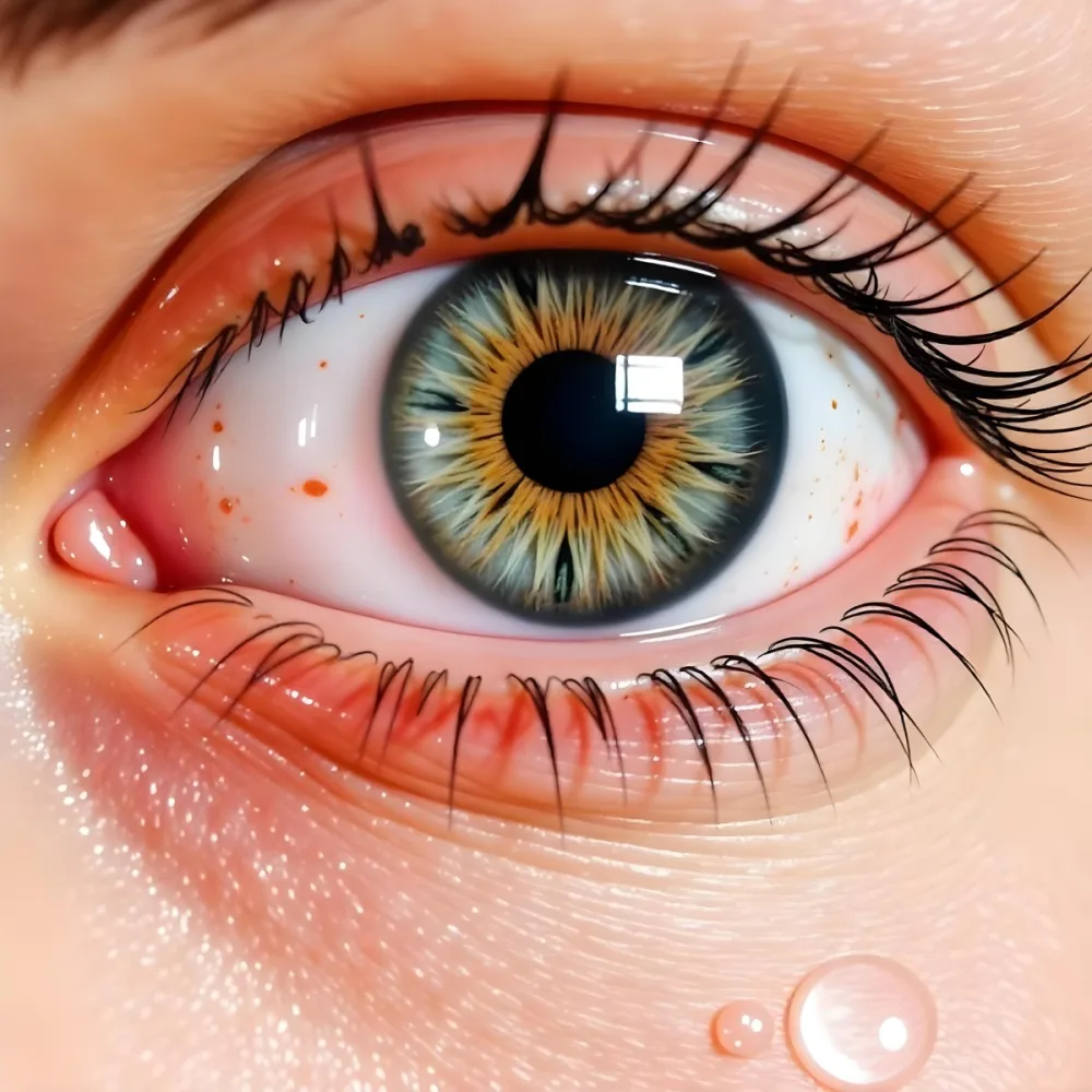 Close Up Of A Caucasian Woman S Eye Around 25 Years Old With Tears Falling Detailed Iris Red Veins And Fair Skin In A White Background 22 5830