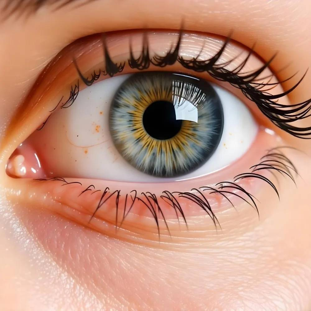 Close Up Of A Caucasian Woman S Eye Around 25 Years Old With Tears Falling Detailed Iris Red Veins And Fair Skin In A White Background 9 E82e