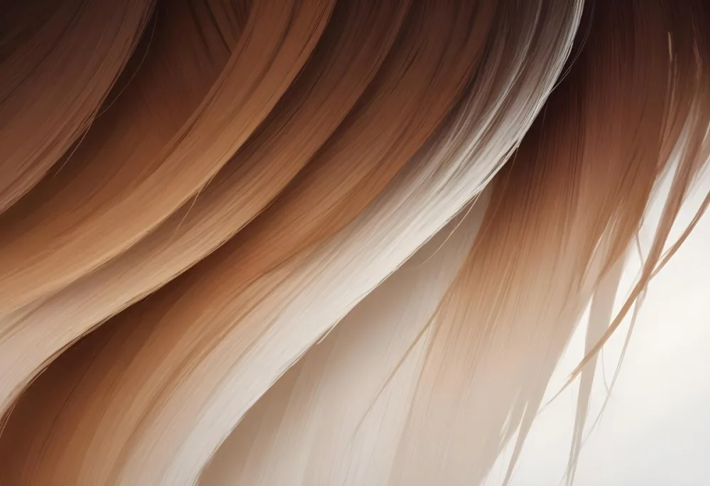 Close Up Of A Gradient Hair From Brown To White Smooth Texture Studio Shot 13