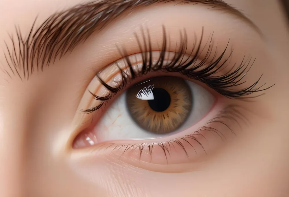 Close Up Of A Human Eye With Long Eyelashes Featuring A Hazel Iris With A Dark Center And Light Brown Outer Rim The Skin Around The Eye Is Smooth And Lightly Toned The Background Is Neutral And Unobtrusive 9 0540