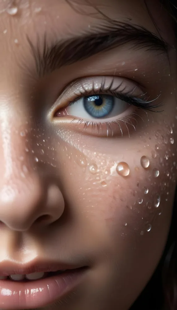 Close Up Of A Woman S Eye With Water Droplets On The Skin And Skin In A Bright Setting With A Soft Background 22 2ca6