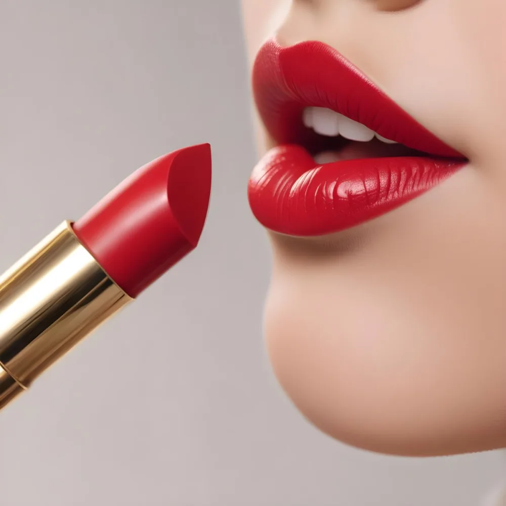 Close Up Of A Woman S Lips Wearing Bright Red Lipstick 14