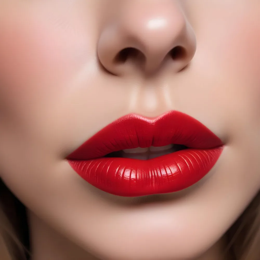 Close Up Of A Woman S Lips Wearing Bright Red Lipstick 3 4782