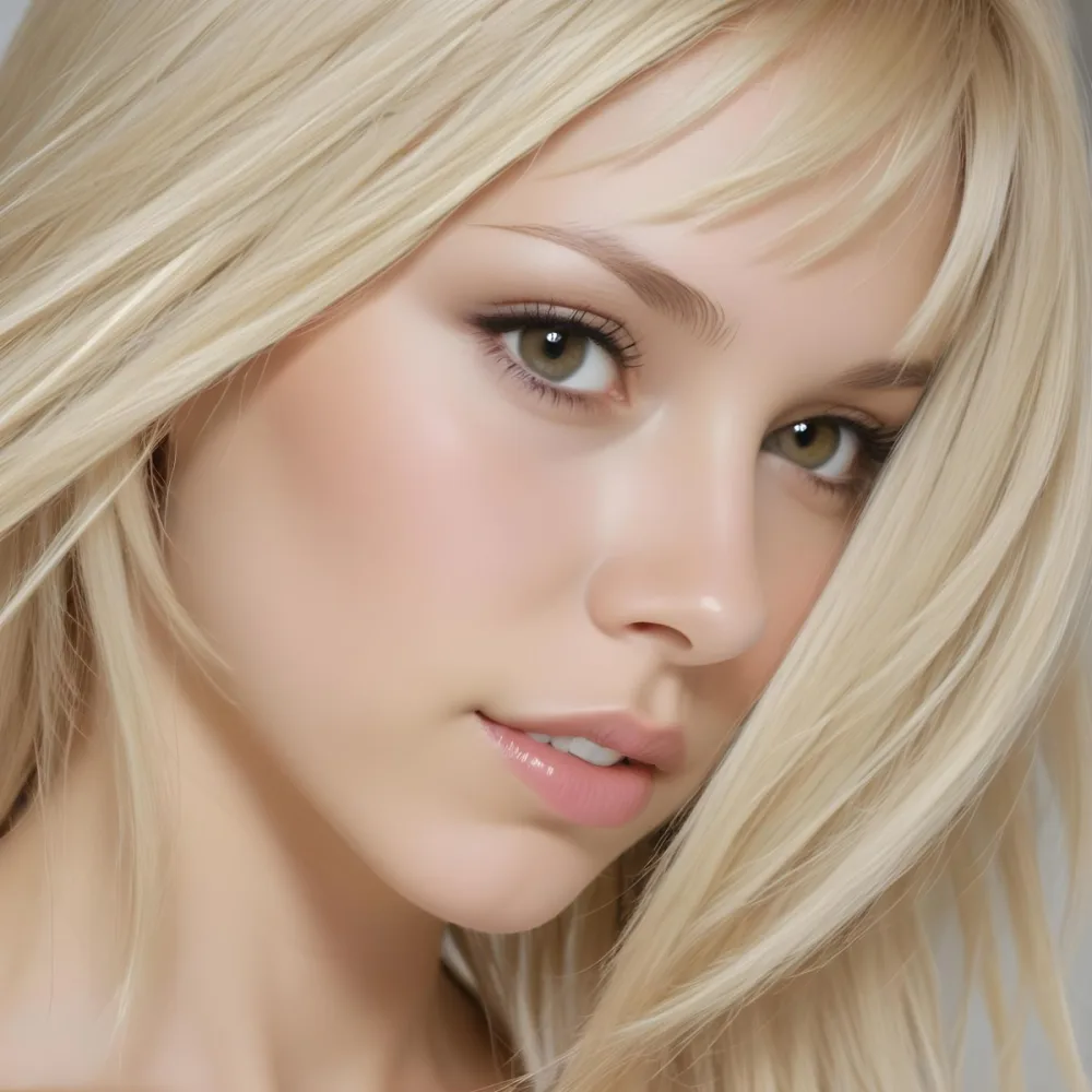 Close Up Of Blond Hair Light Skin Straight Hair Studio Shot 12 07d1