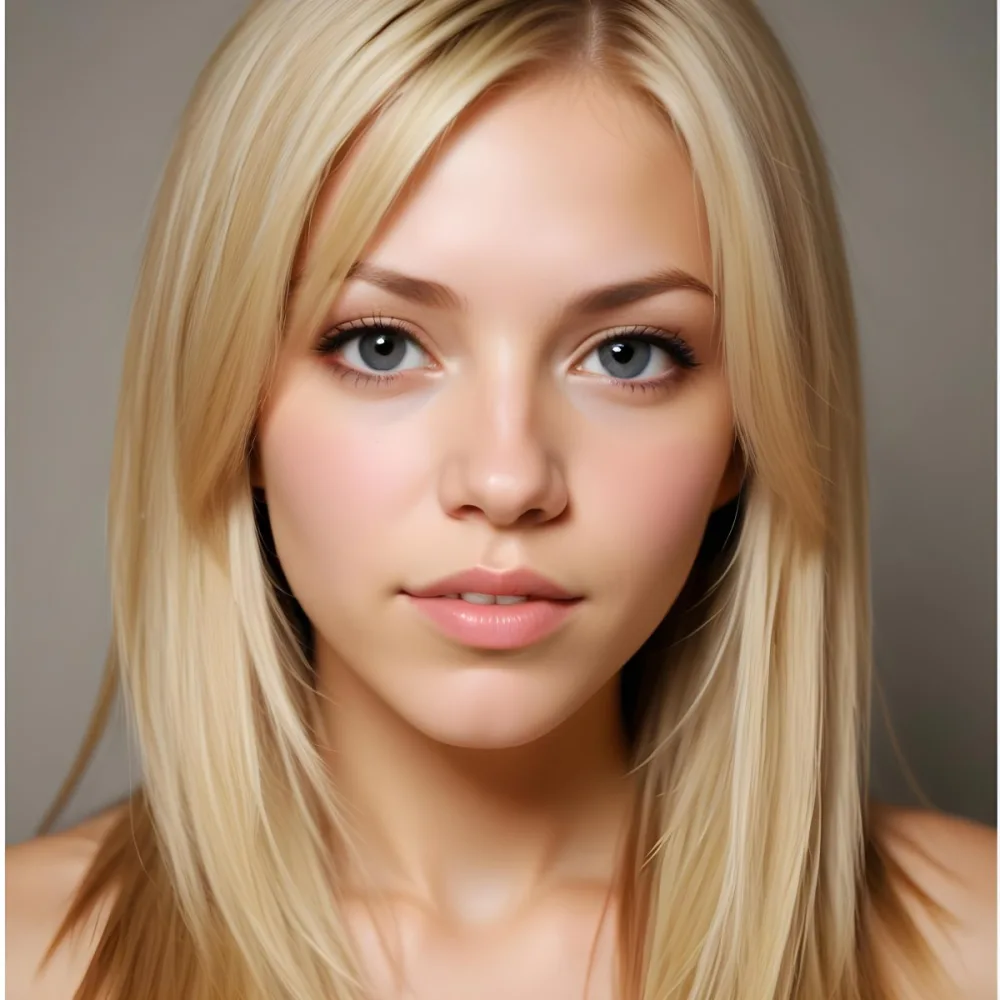 Close Up Of Blond Hair Light Skin Straight Hair Studio Shot 16